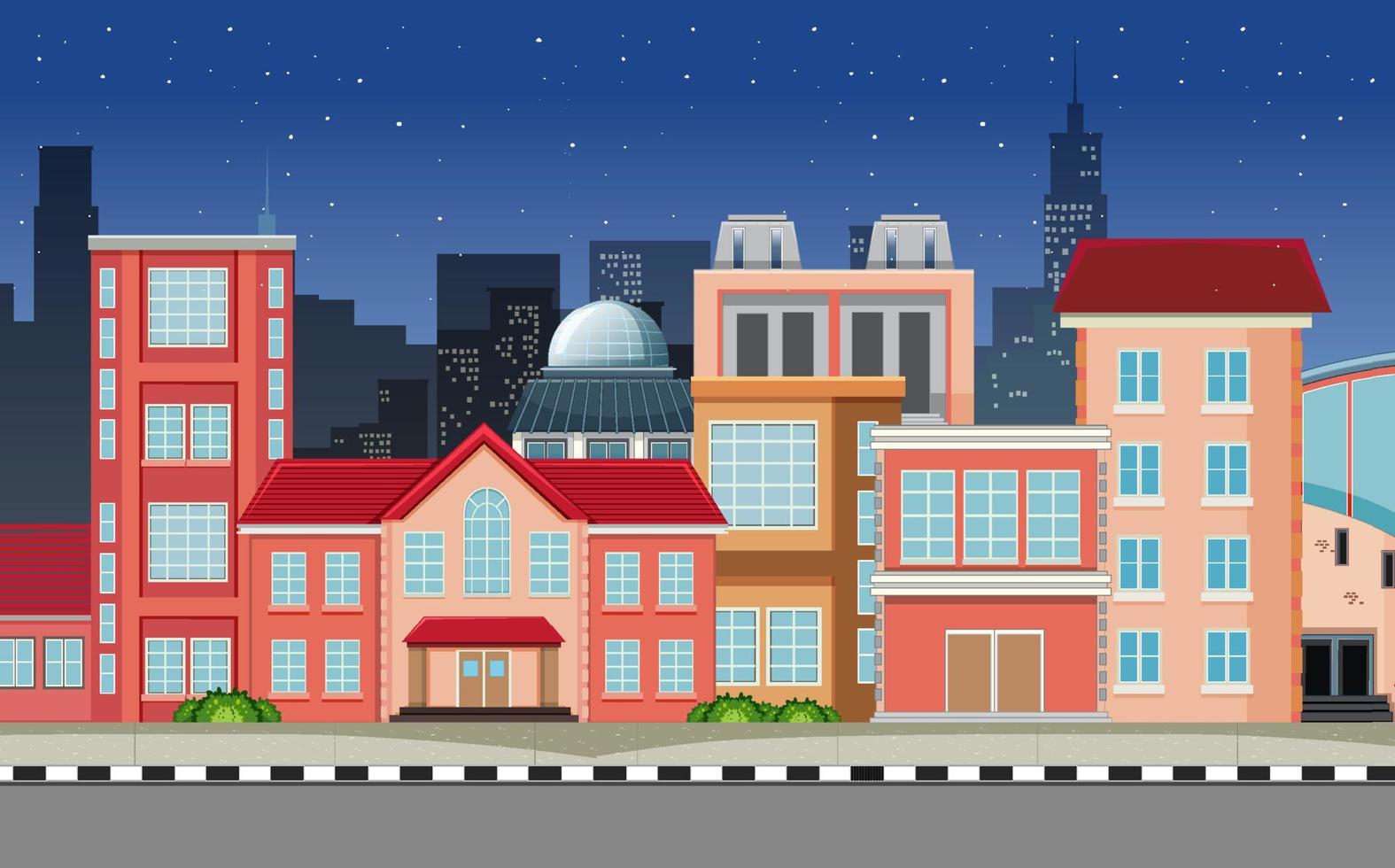 City building view at night vector