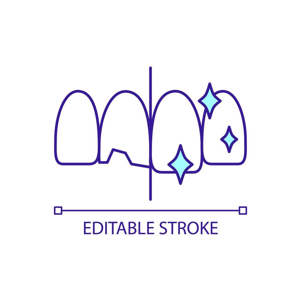 Dental restorations RGB color icon vector