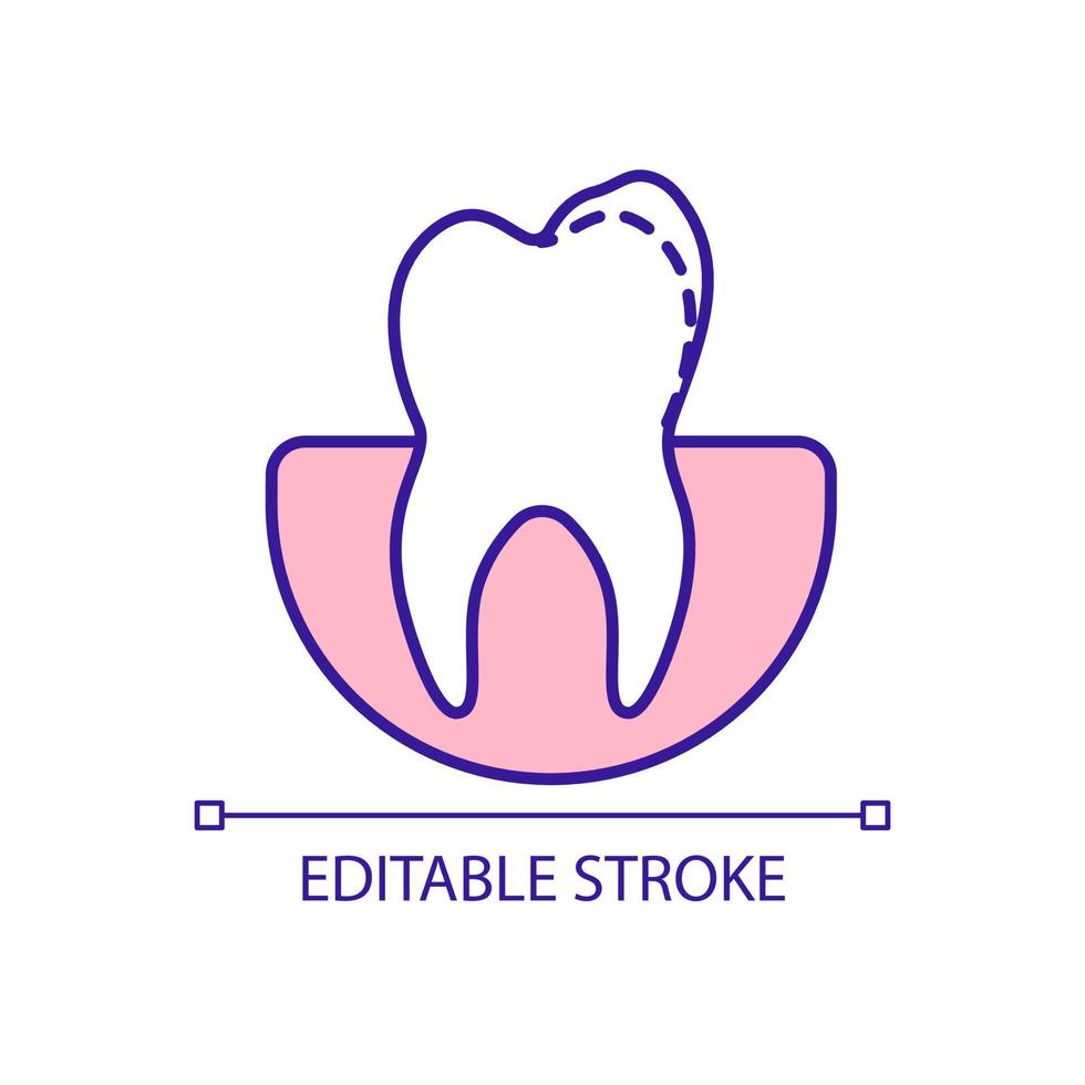 Tooth reshaping RGB color icon vector