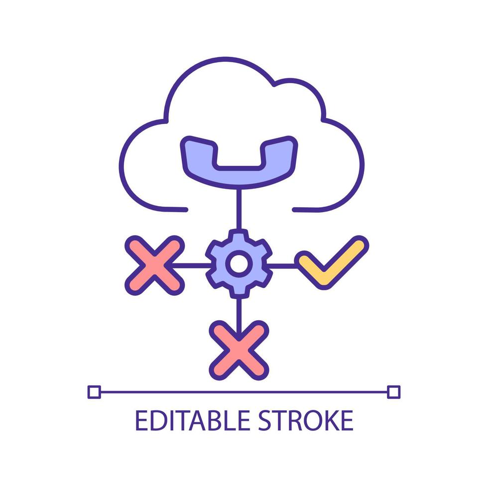 Improve call transferring RGB color icon. Telephony hosting service. Communication technology. Isolated vector illustration. Simple filled line drawing. Editable stroke. Arial font used