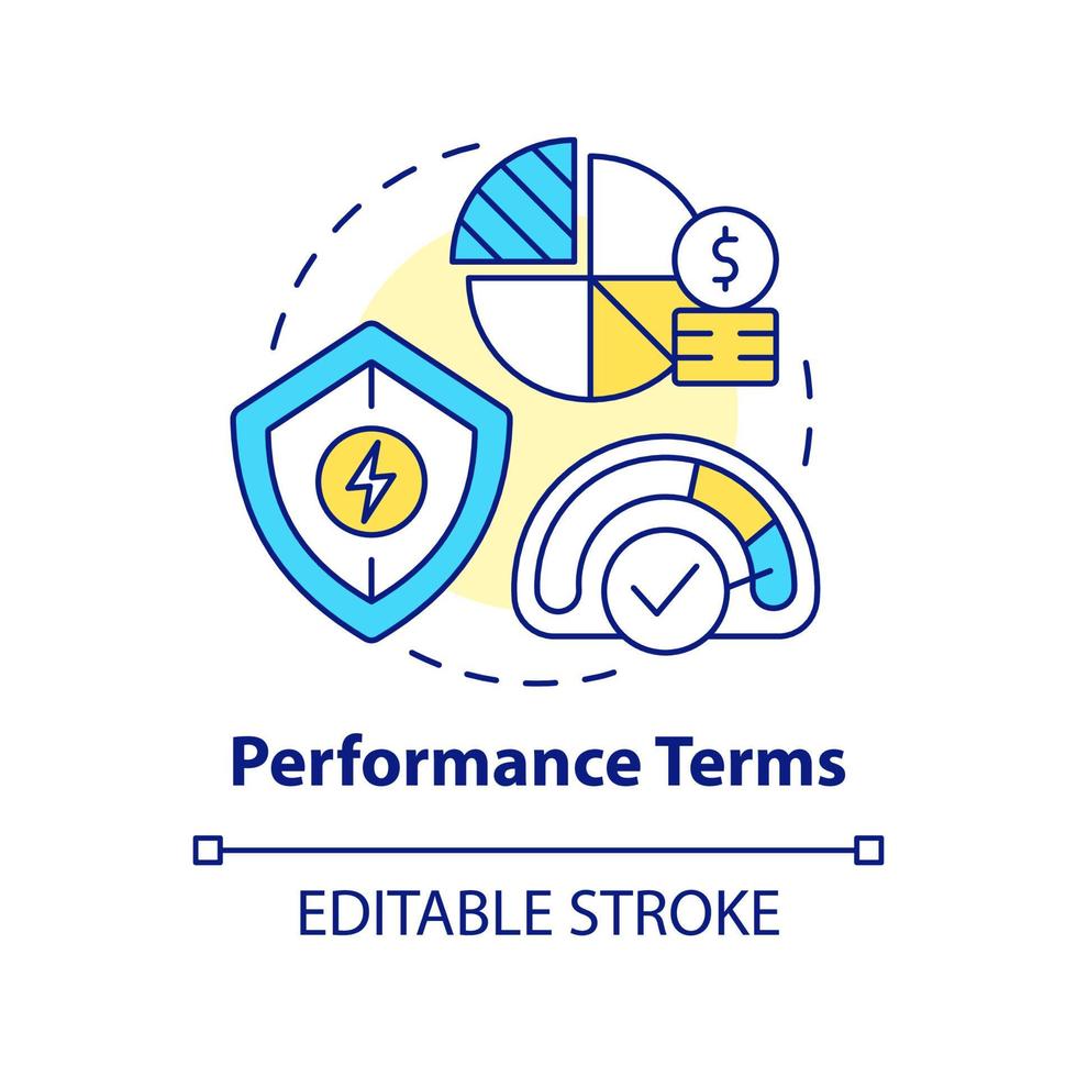 Performance terms concept icon vector
