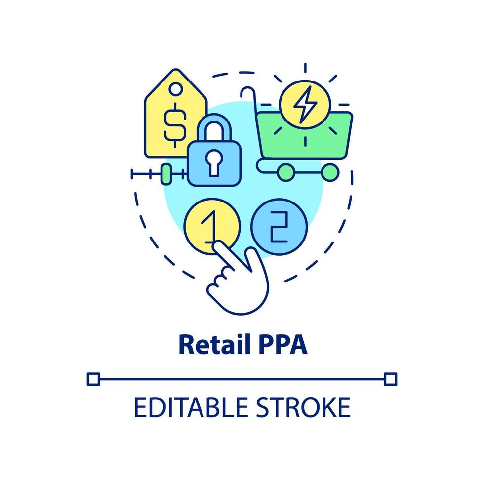 icono de concepto de ppa minorista vector