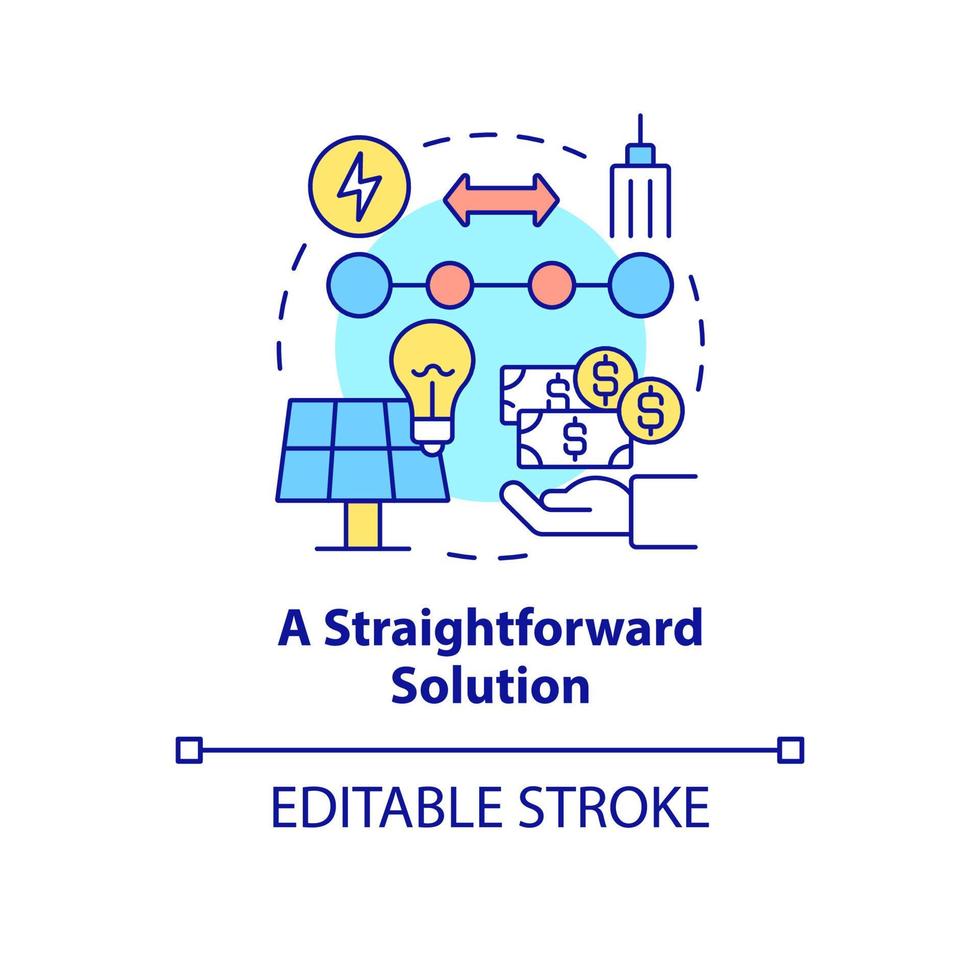 Straightforward solution concept icon vector