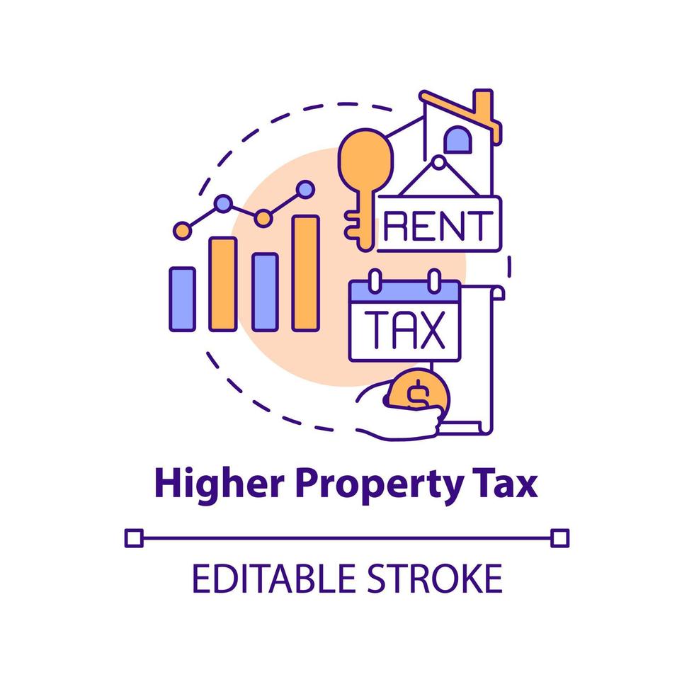 Higher property tax concept icon vector