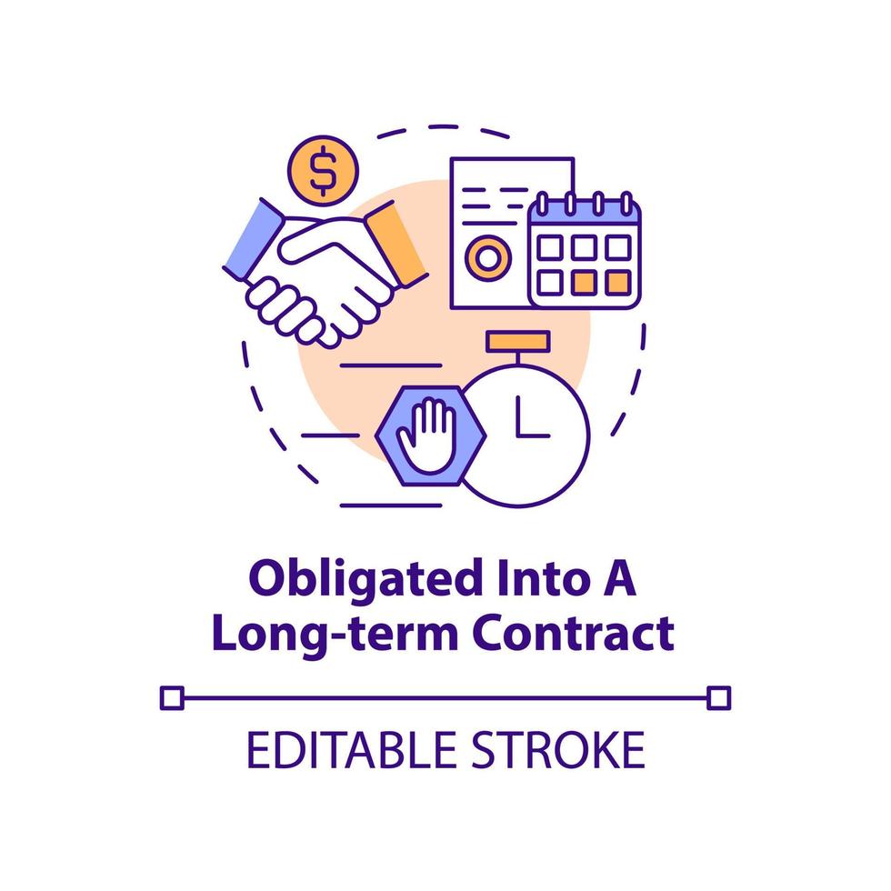 Obligated into long-term contract concept icon vector