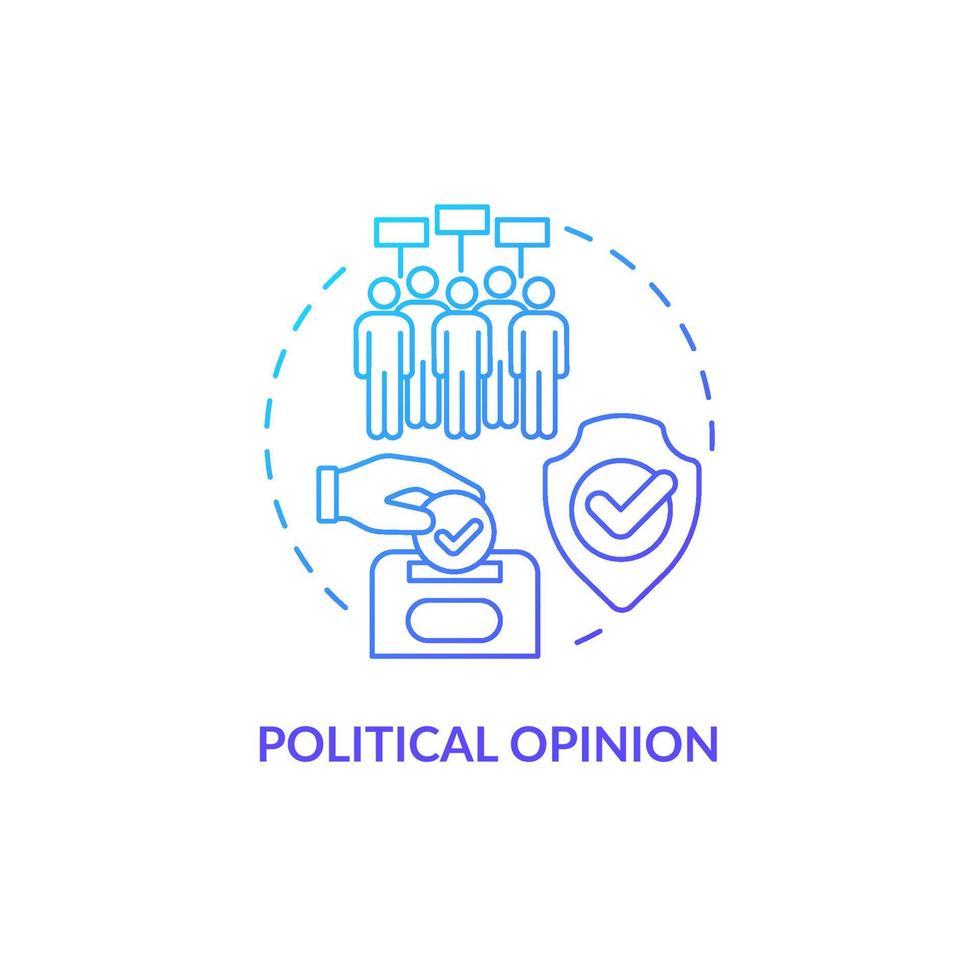 icono de concepto de gradiente azul de opinión política vector