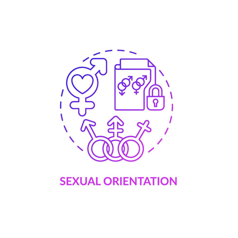 Sexual orientation purple gradient concept icon vector