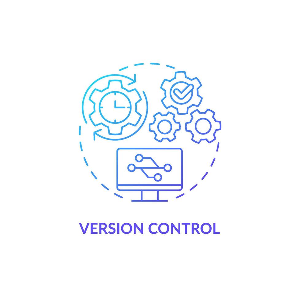 Version control blue gradient concept icon vector