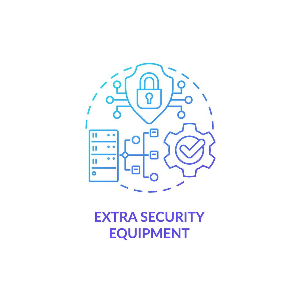 Extra security equipment blue gradient concept icon vector