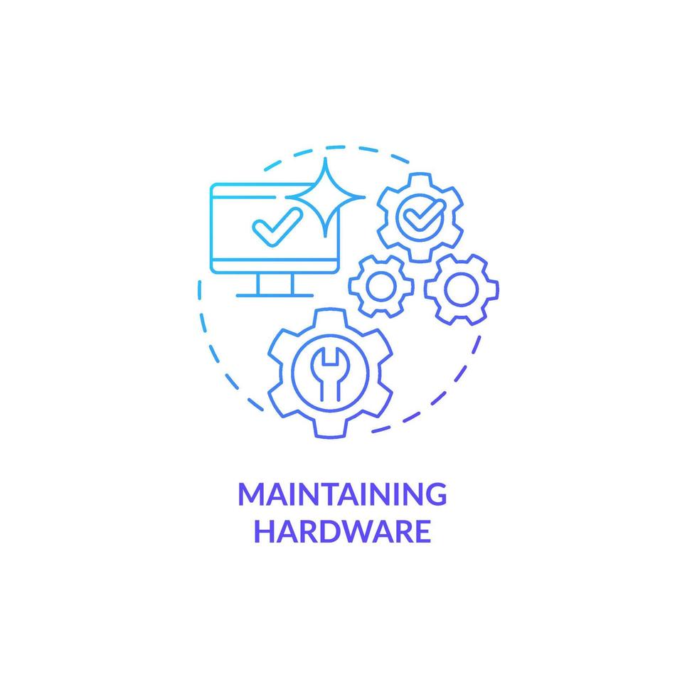 Maintaining hardware blue gradient concept icon vector