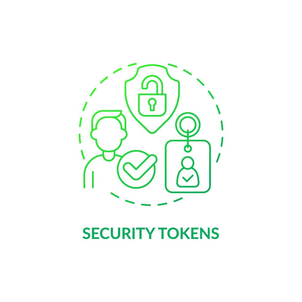 Security tokens green gradient concept icon vector