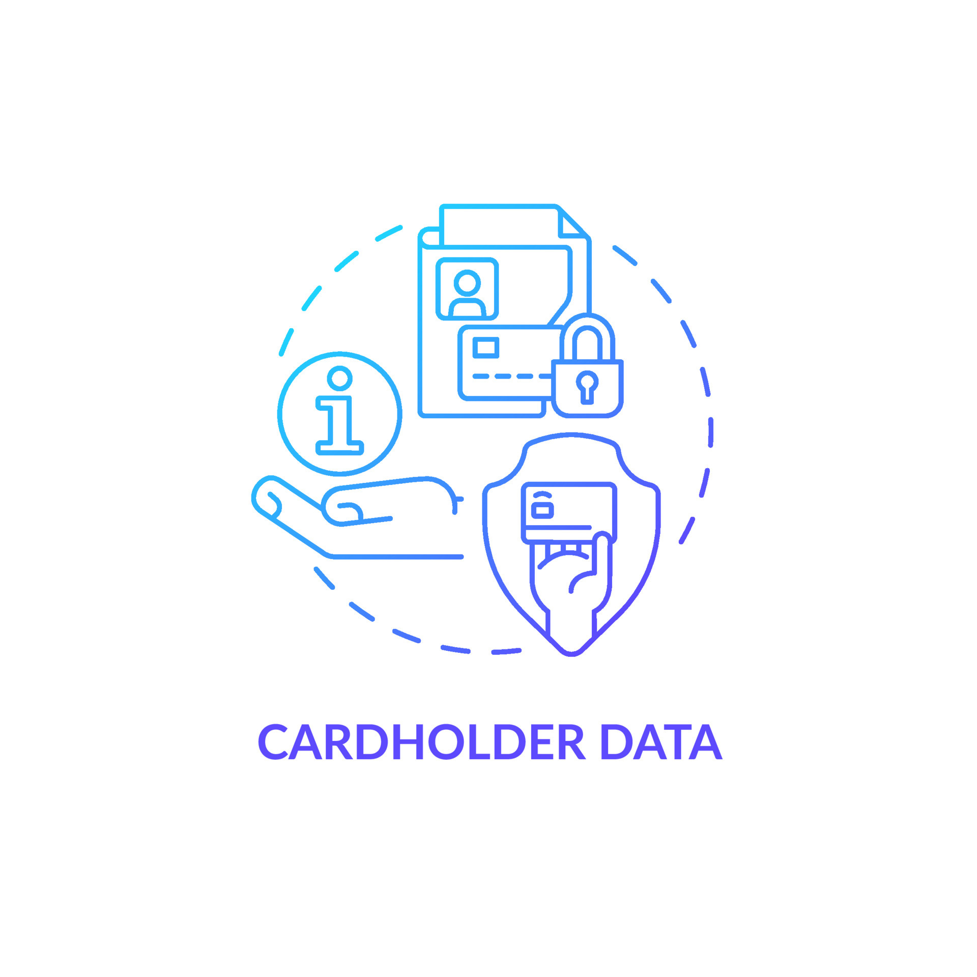 Cardholder data blue gradient concept icon 7002879 Vector Art at Vecteezy
