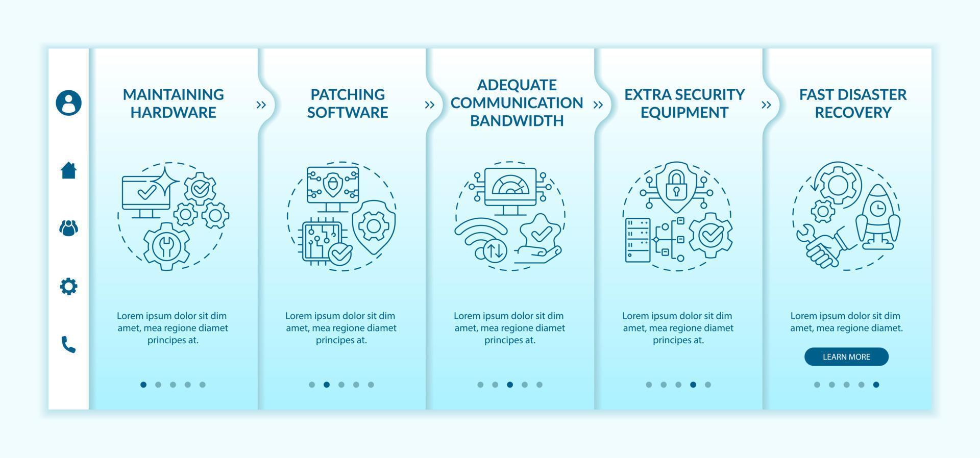 Availability turquoise gradient onboarding template vector