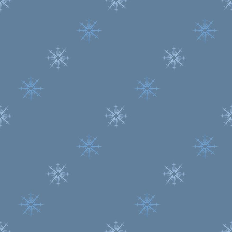 Seamless pattern with blue snowflakes on discreet blue background for plaid, fabric, textile, clothes, tablecloth and other things. Vector image.