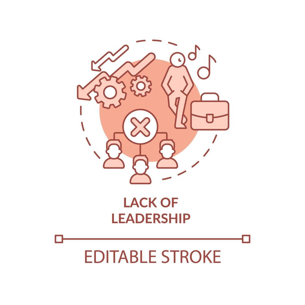 Disruptive personalities terracotta concept icon. Conflict between teammates abstract idea thin line illustration. Isolated outline drawing. Editable stroke. Roboto-Medium, Myriad Pro-Bold fonts used vector