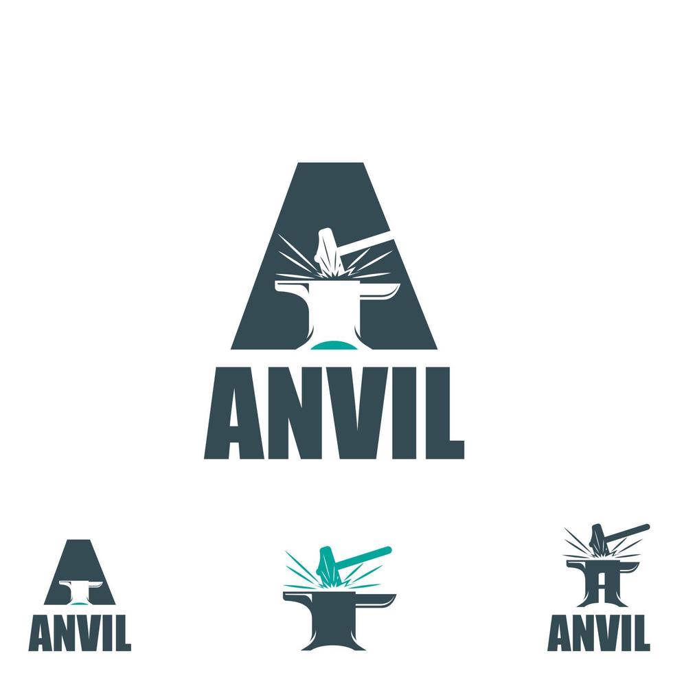 Anvil letter based A typeface logo vector illustration