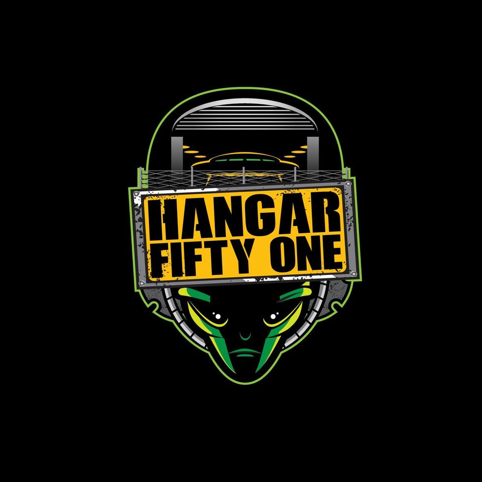 el hangar cincuenta y un vector puede usarse como logotipo, gráfico de camiseta o cualquier otro propósito