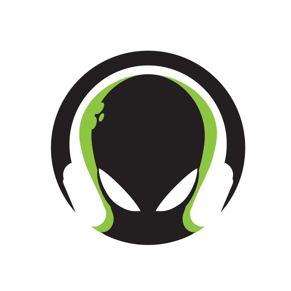 diseño de logotipo de música alienígena. se puede usar para imprimir camisetas, logotipos o cualquier otro propósito vector