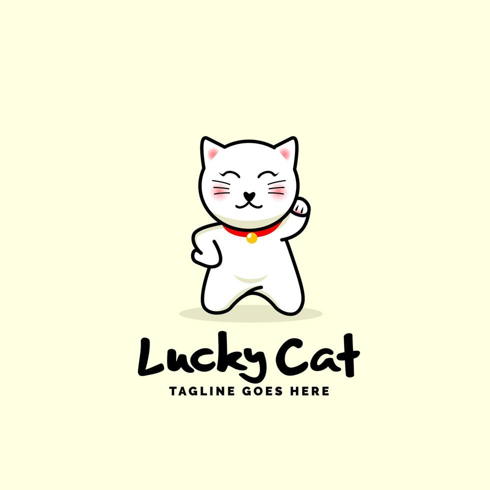 Japanese Lucky Cat cartoon vector illustration