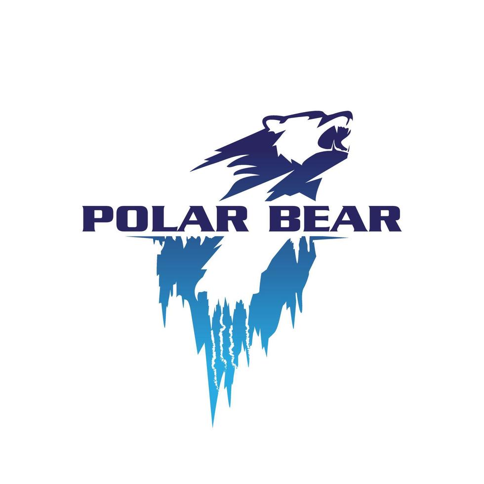 símbolo de oso polar enojado vector