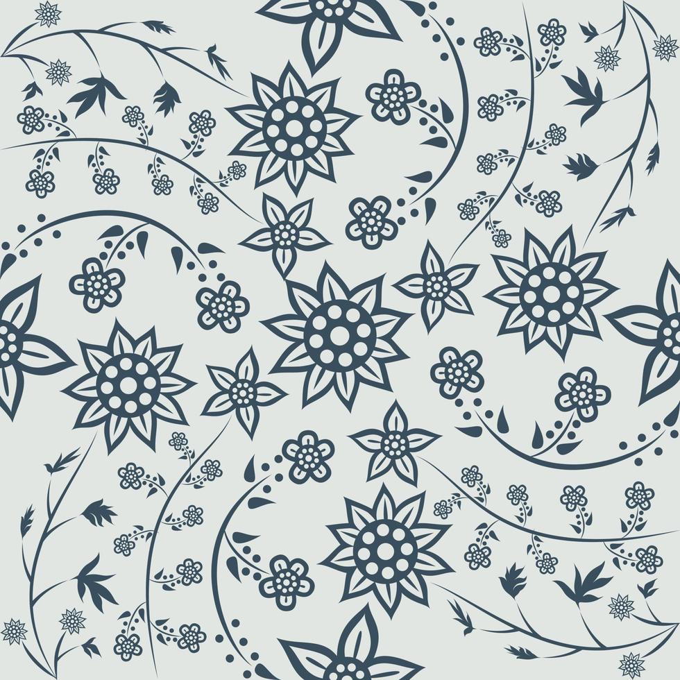 patrón floral. estilo batik javanés vector