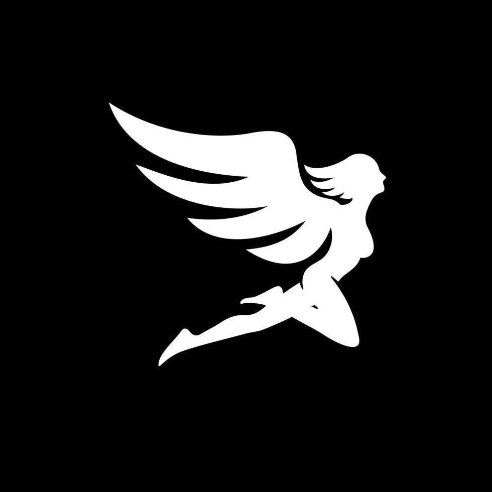 el vector de silueta de ángel se puede utilizar como logotipo, gráfico de camiseta o cualquier otro propósito.