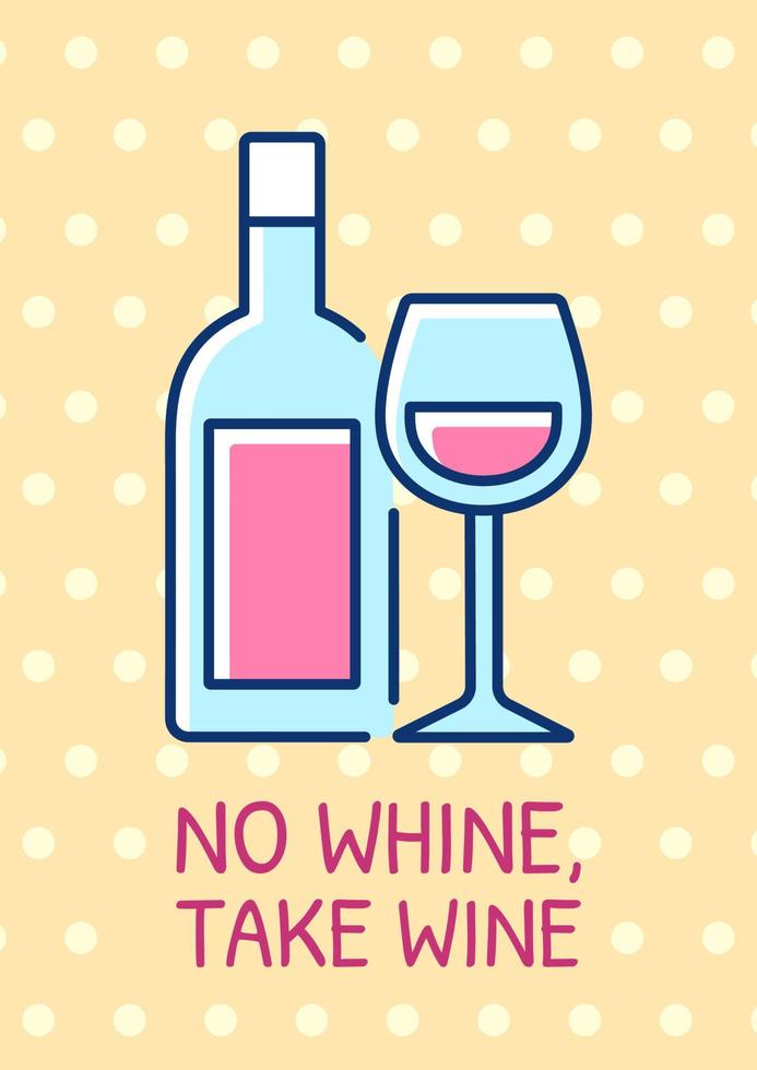 Drinking wine together greeting card with color icon element. Tasting favorite beverage. Postcard vector design. Decorative flyer with creative illustration. Notecard with congratulatory message