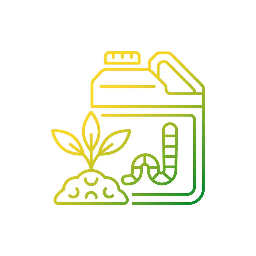 Earthworm castings gradient linear vector icon. Organic soil and plants supplement. Worm waste used as feeding. Thin line color symbol. Modern style pictogram. Vector isolated outline drawing