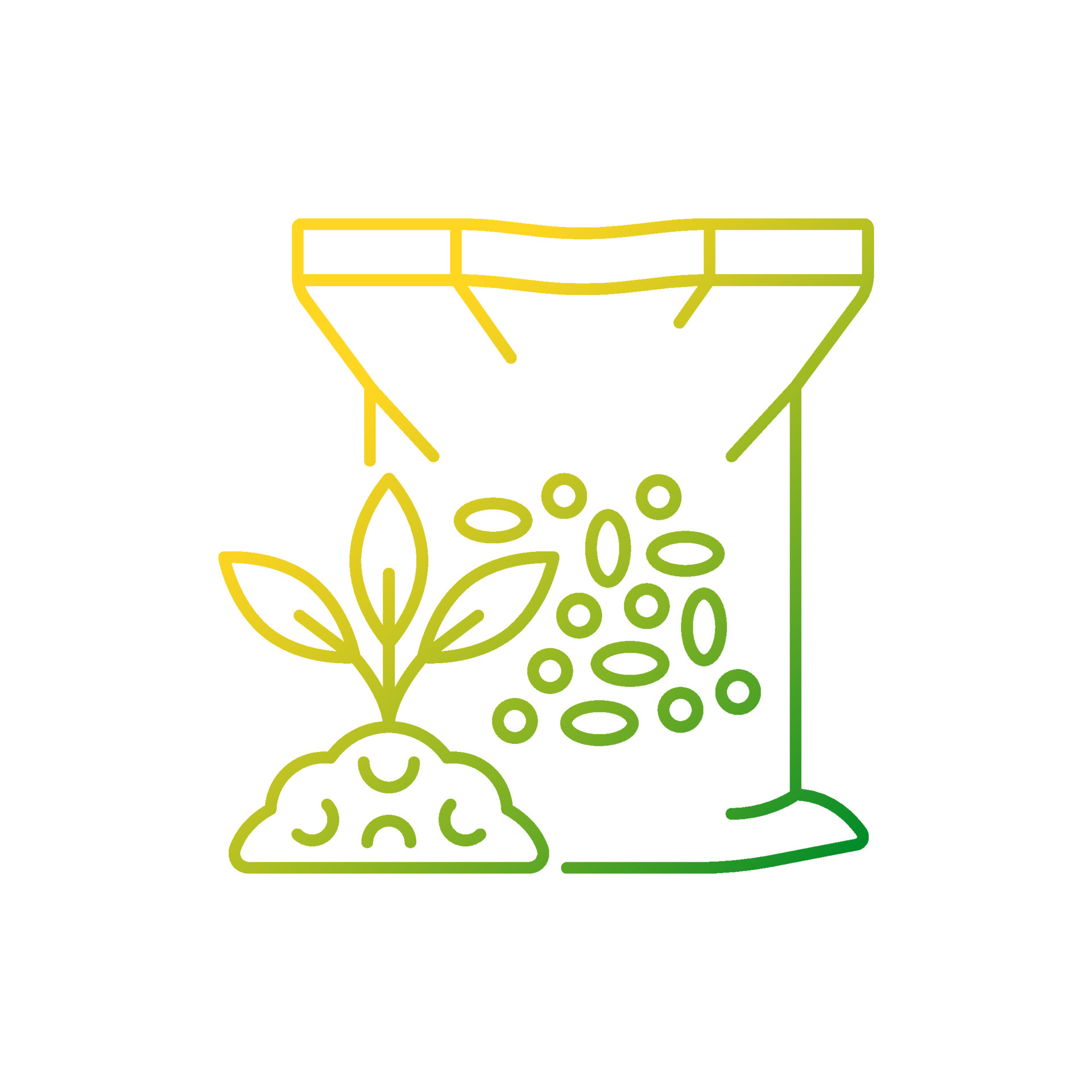 Granular fertilizer gradient linear vector icon. Plants growth