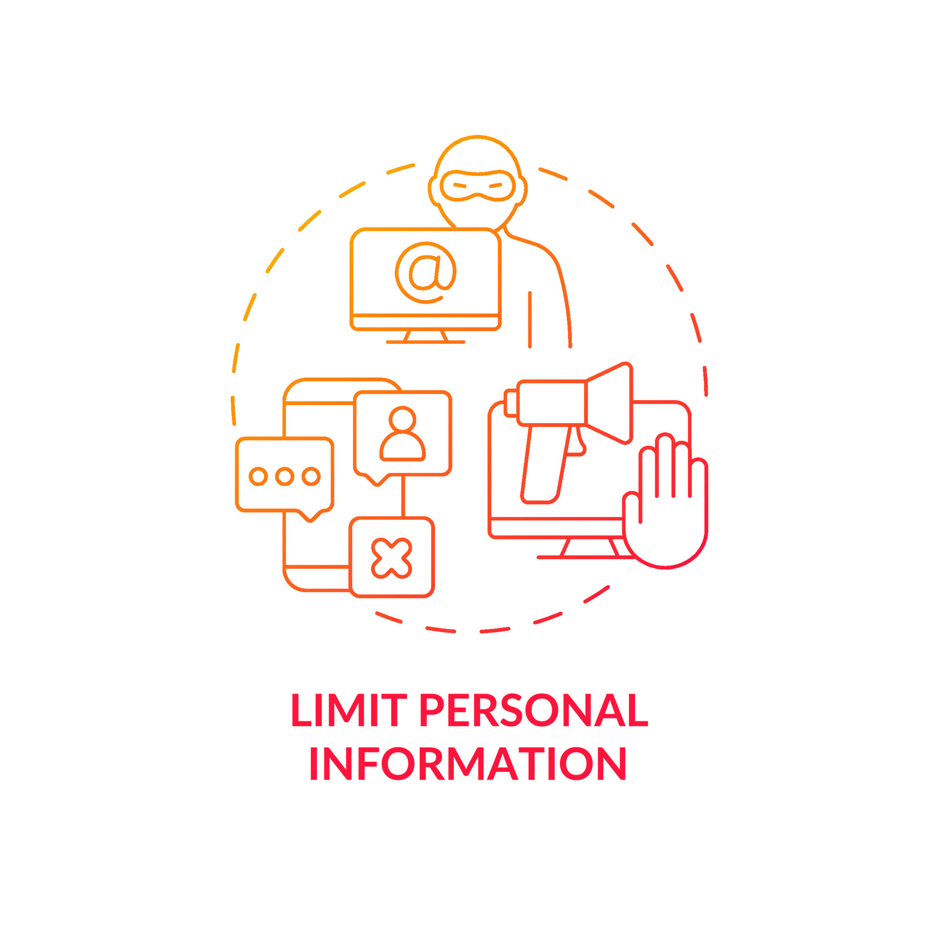 Personal information limitation concept icon. Protecting information