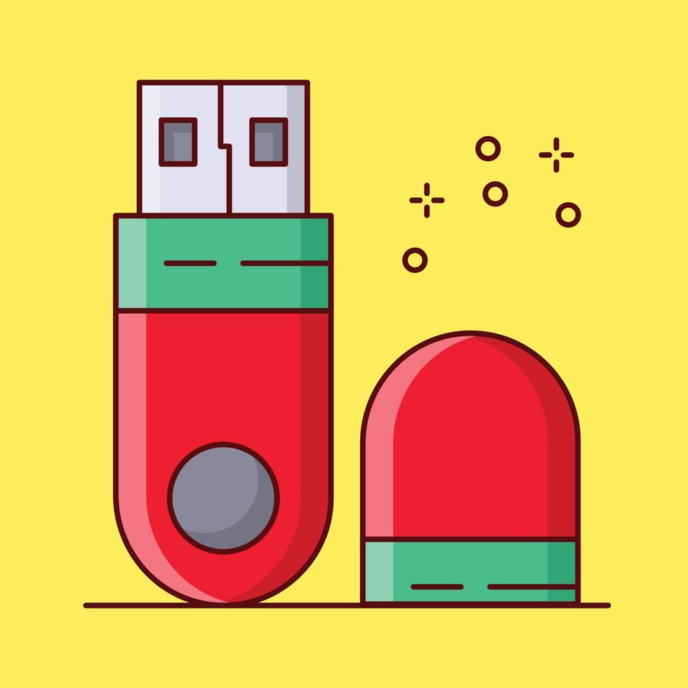 ilustración vectorial usb en un fondo. símbolos de calidad premium. iconos vectoriales para concepto y diseño gráfico. vector