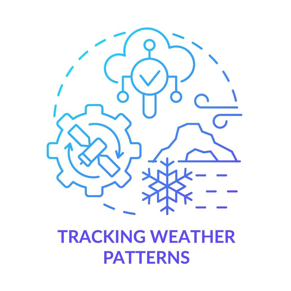 Tracking weather patterns blue gradient concept icon vector