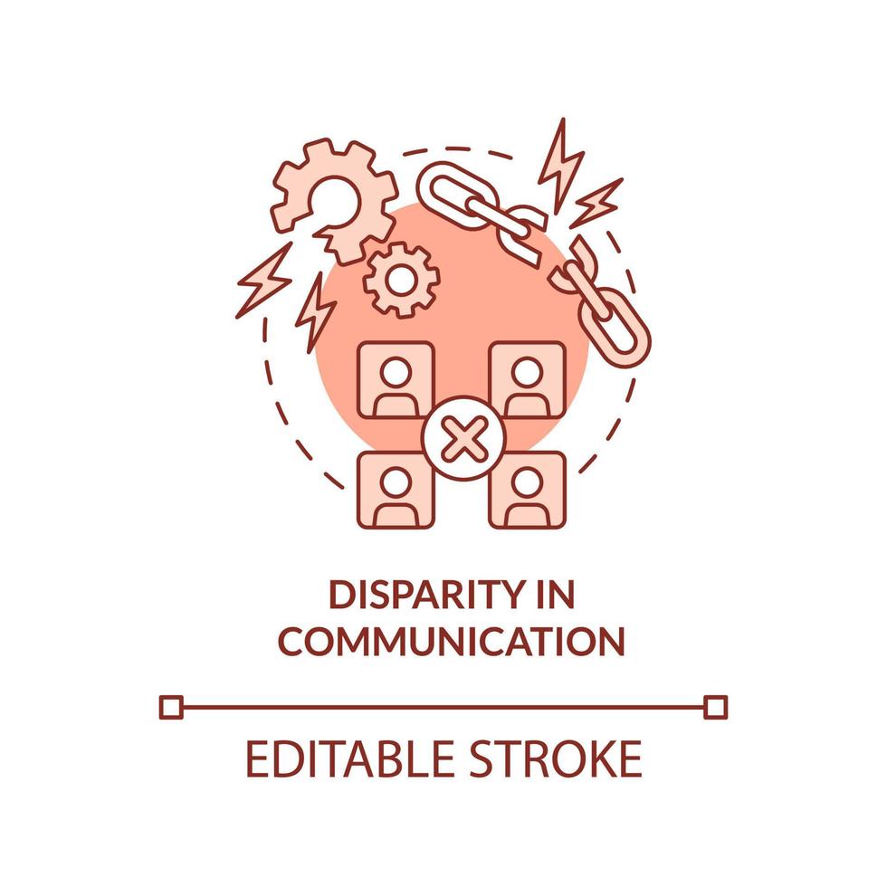 Disparity in communication terracotta concept icon vector