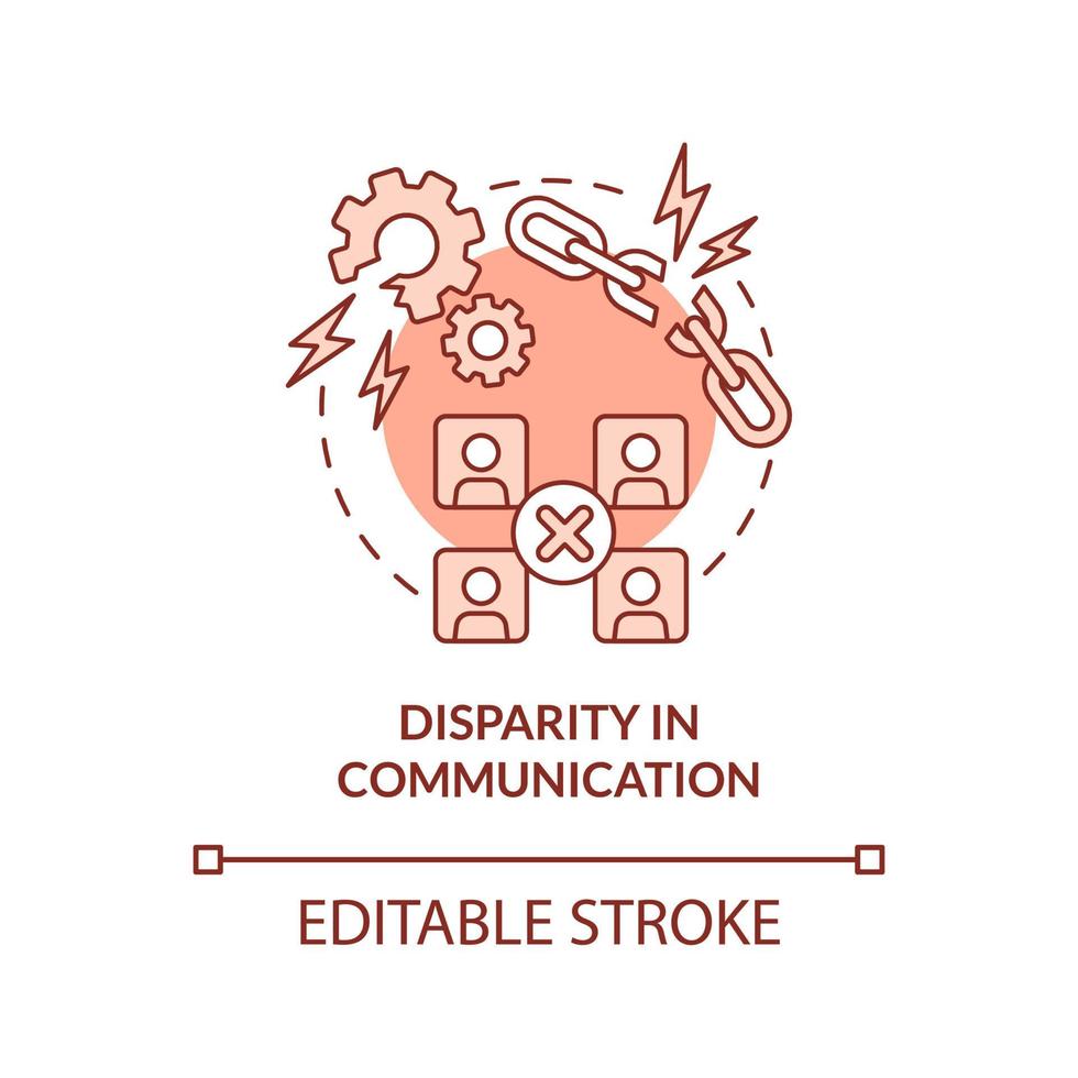 Disparity in communication terracotta concept icon vector