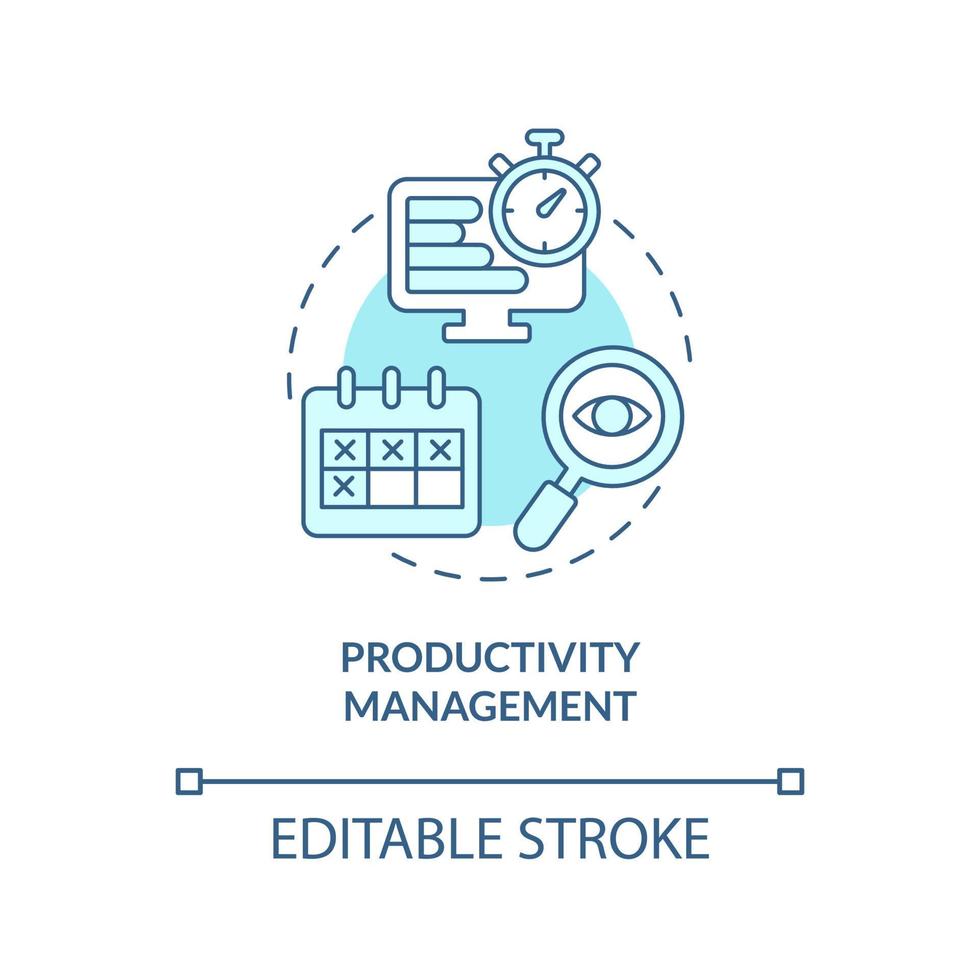 Productivity management turquoise concept icon vector