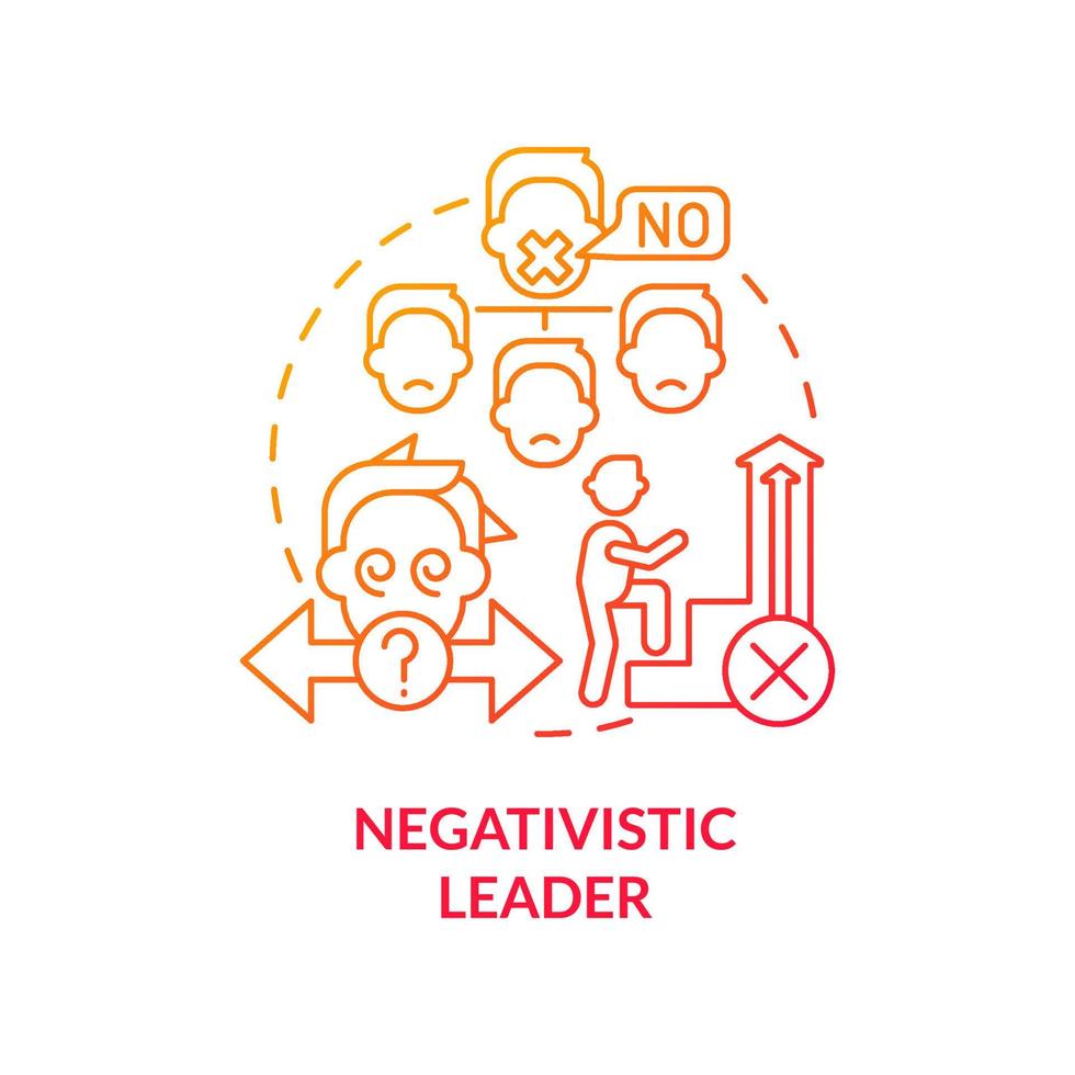 Negativistic leader red gradient concept icon vector