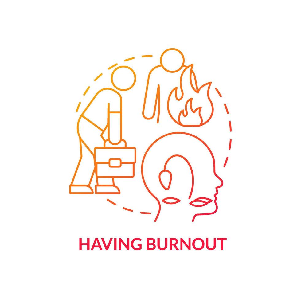 Having burnout red gradient concept icon vector
