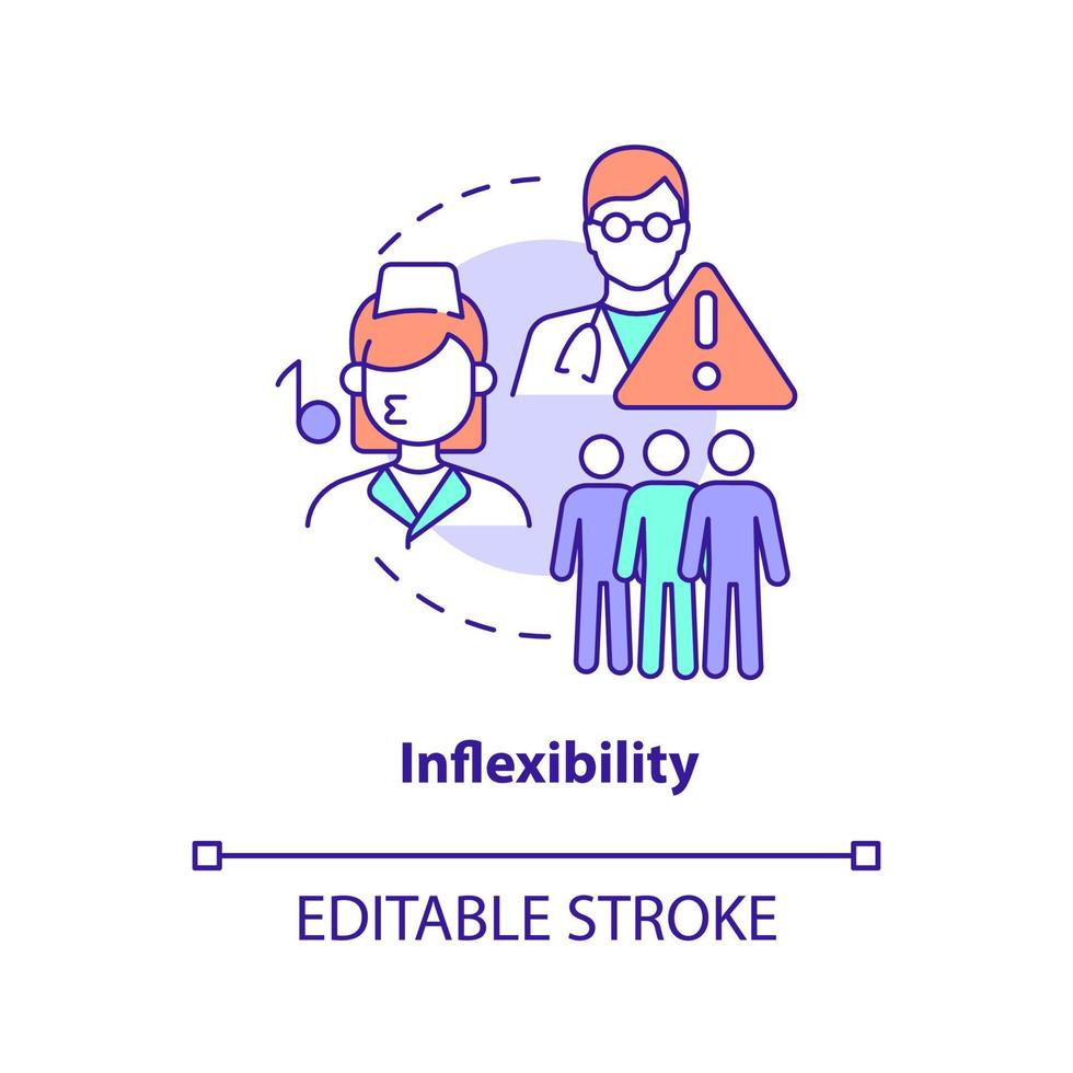 Inflexibility concept icon vector