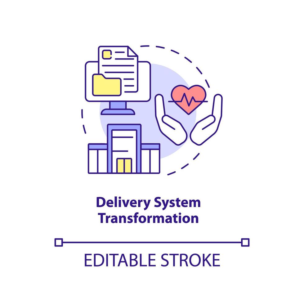 Delivery system transformation concept icon vector