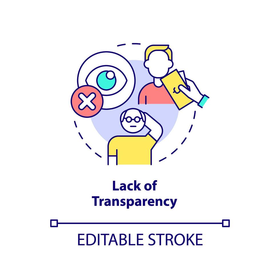 Lack of transparency concept icon vector