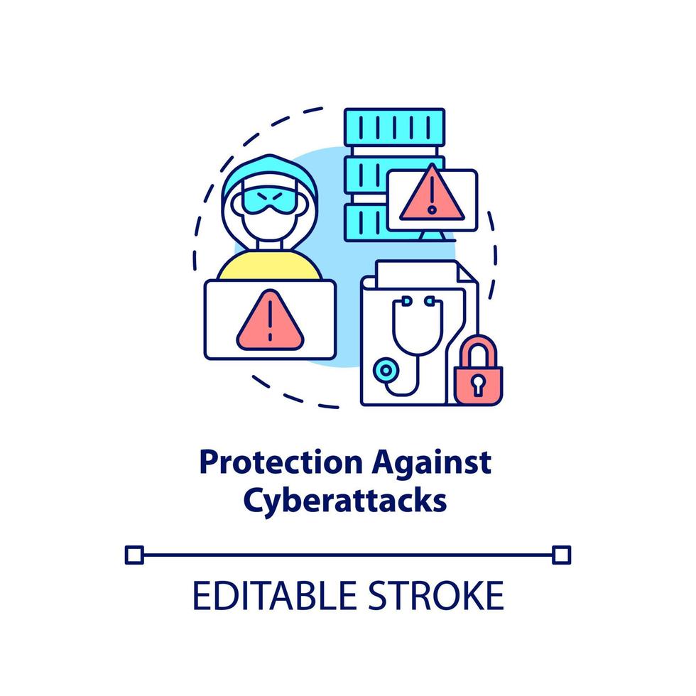 Protection against cyberattacks concept icon vector