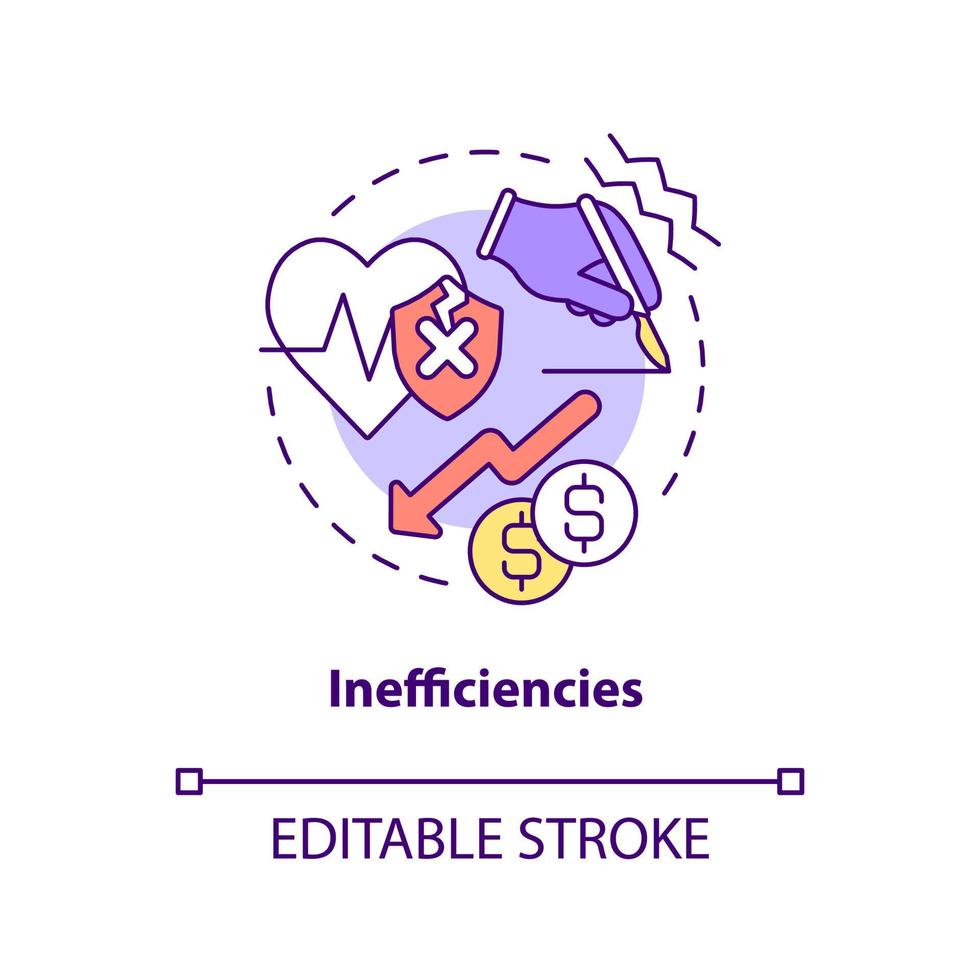 Inefficiencies concept icon vector