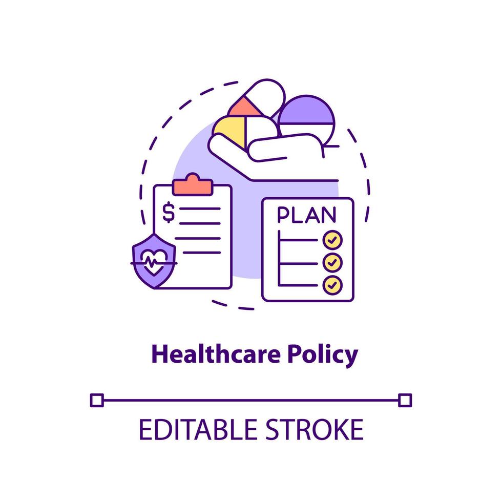 Healthcare policy concept icon vector