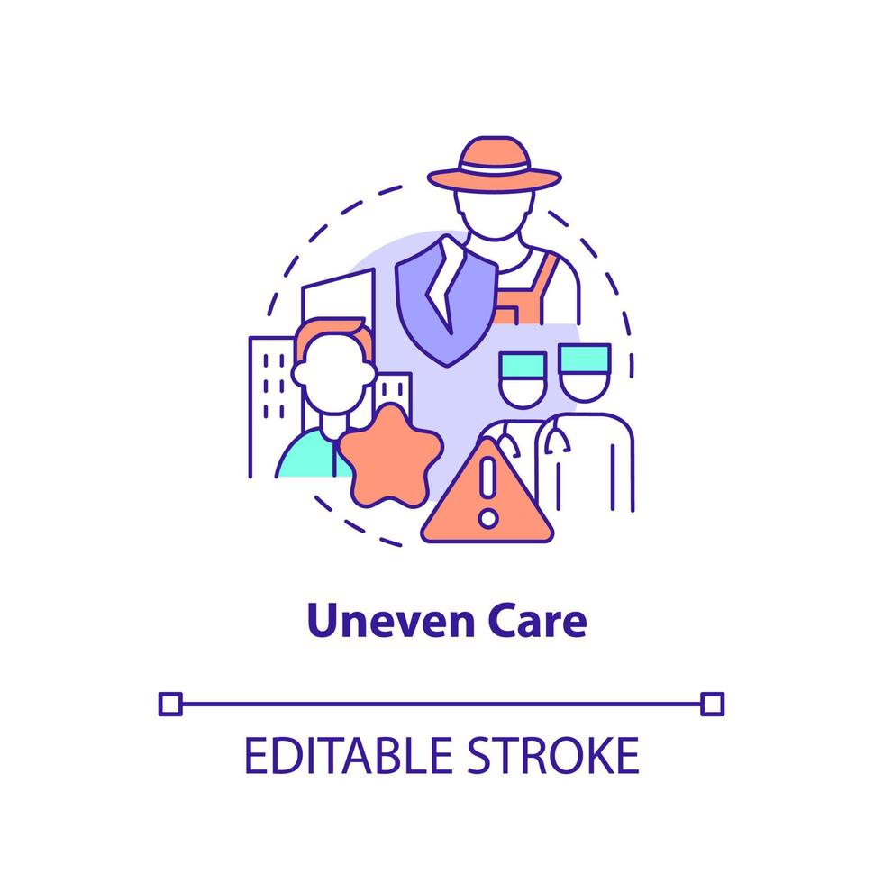 Uneven care concept icon vector