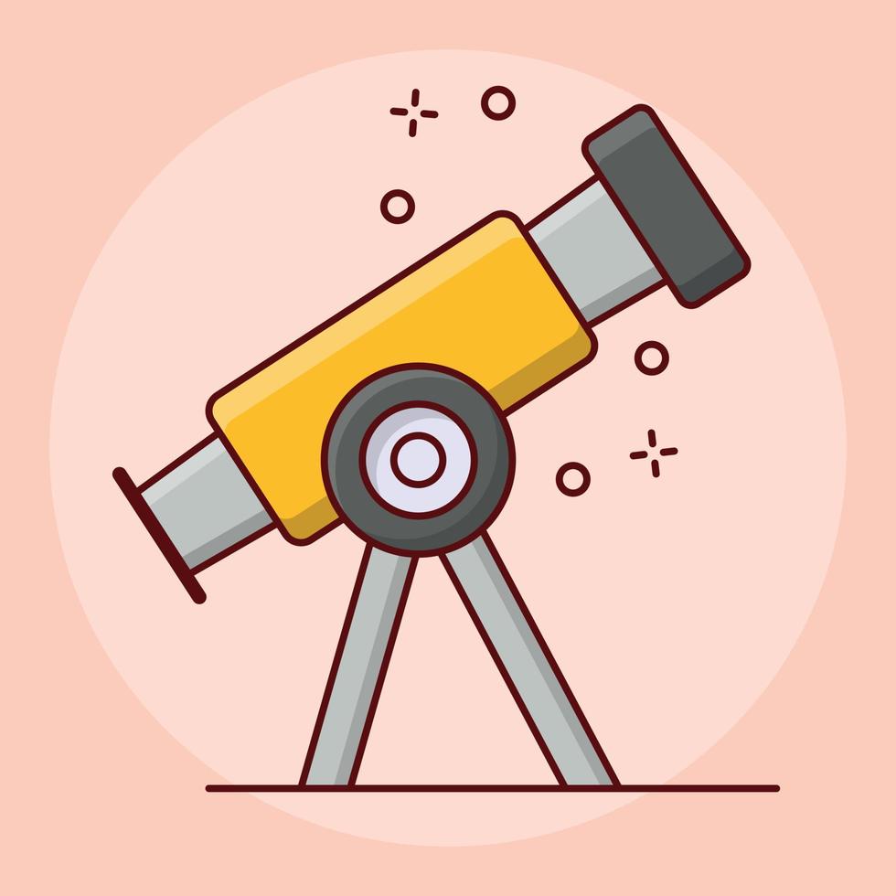 ilustración de vector de telescopio en un fondo. símbolos de calidad premium. iconos vectoriales para concepto y diseño gráfico.