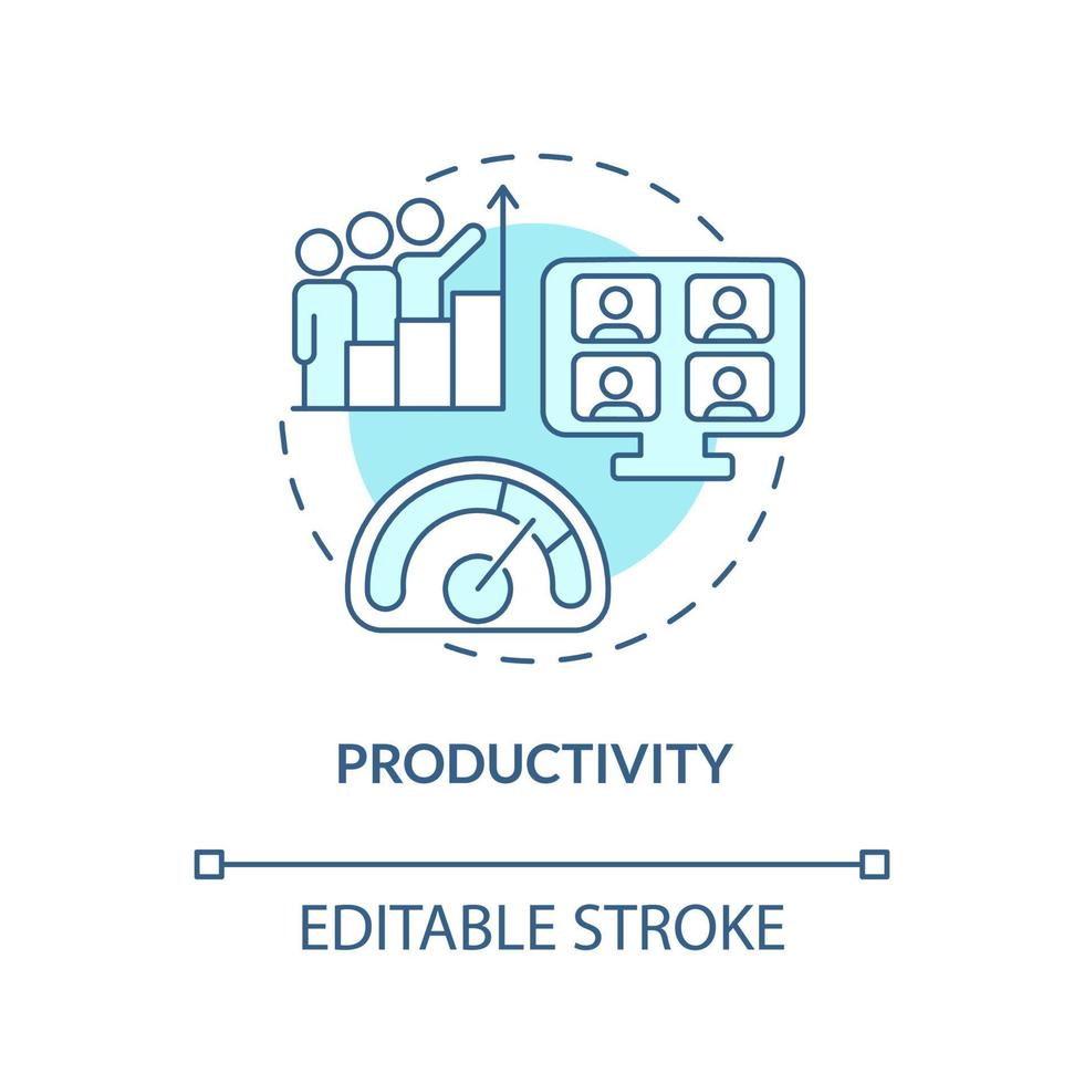 Productivity turquoise concept icon vector