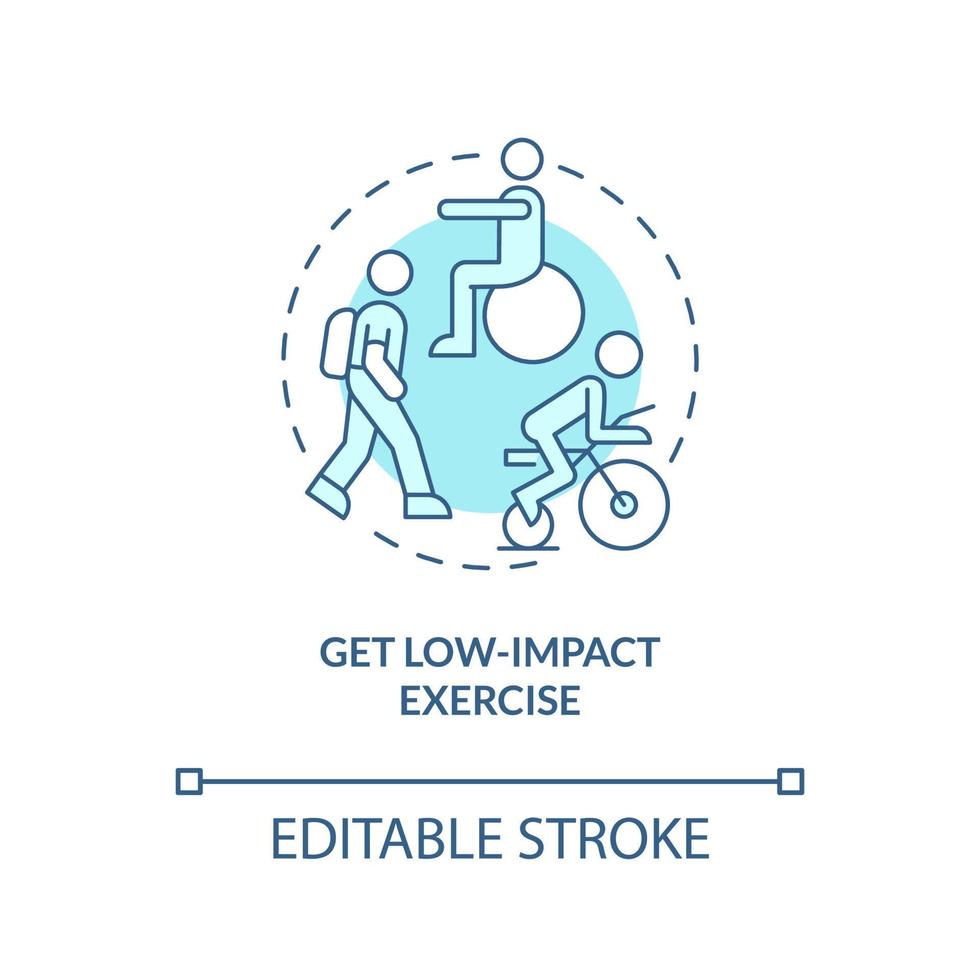 Get low-impact exercise turquoise concept icon vector