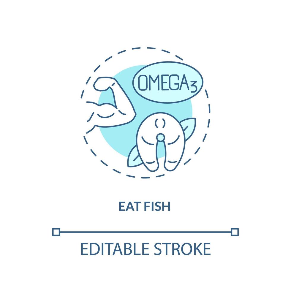Eat fish turquoise concept icon vector