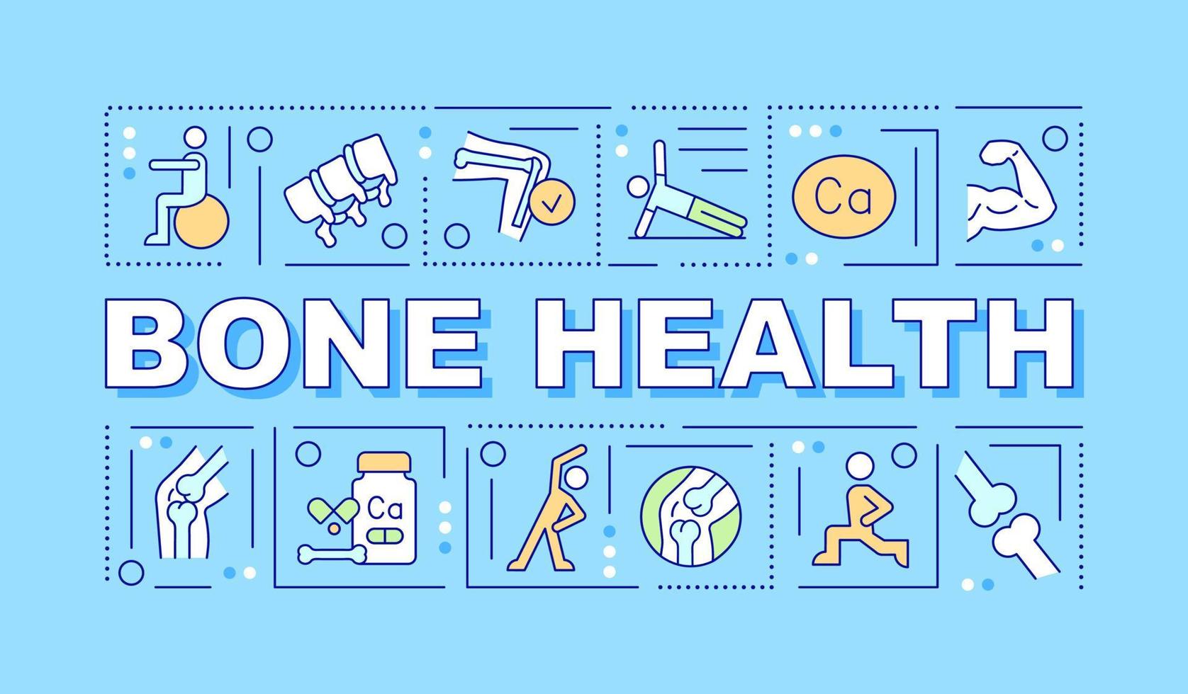 Bone health word concepts turquoise banner vector