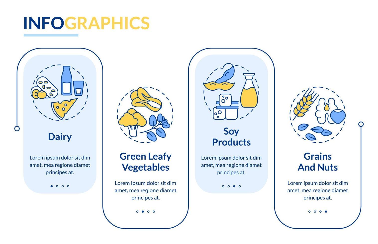 Key bone health nutrients rectangle infographic template vector